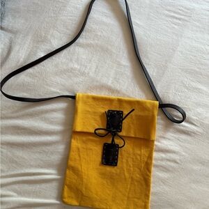 Dooney & Bourke Yellow and Black Crossbody Bag with Vibrant Design